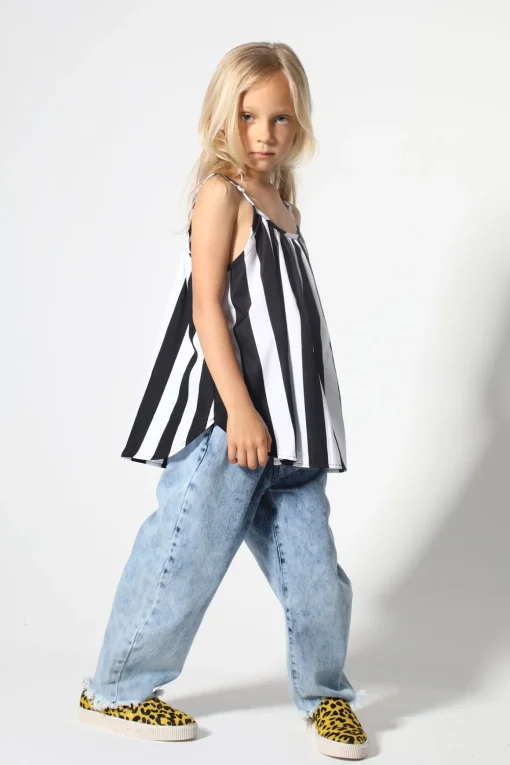 ACID WASH DENIM BAGGY TROUSERS