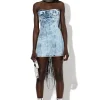 ACID WASH DENIM CORSET DRESS