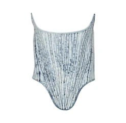 ACID WASH DENIM SHAPED CORSET