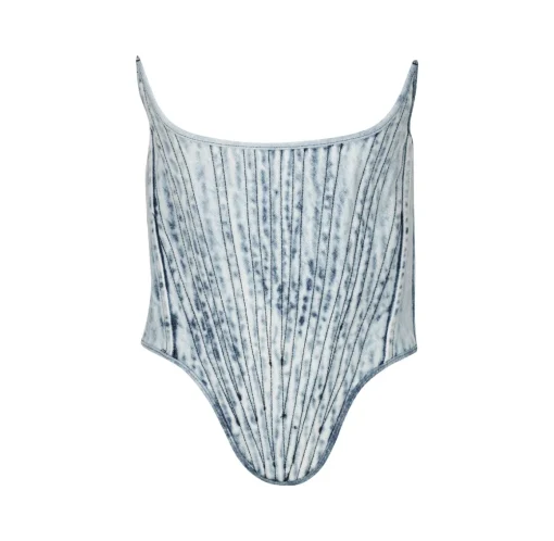 ACID WASH DENIM SHAPED CORSET