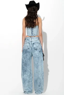 ACID WASH DENIM SHAPED CORSET