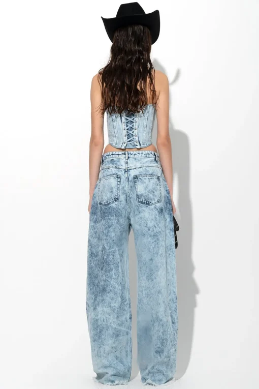 ACID WASH DENIM SHAPED CORSET