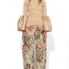 BEIGE TURTLENECK PUFF SLEEVE TOP