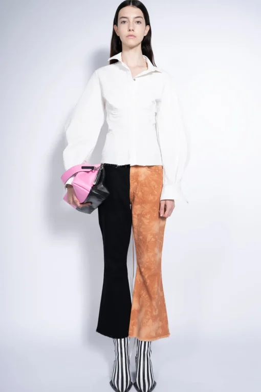 BICOLOR HIGH WAISTED CAPRIS