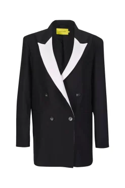 BLACK AND WHITE OVERSIZED BLAZER