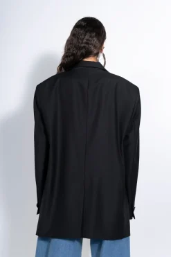 BLACK AND WHITE OVERSIZED BLAZER