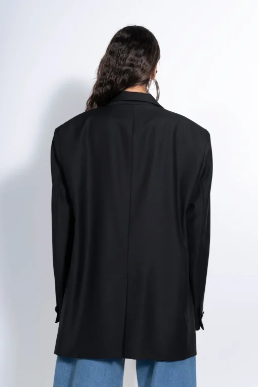 BLACK AND WHITE OVERSIZED BLAZER