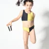 BLACK AND YELLOW SWIMWEAR BIKINI SET