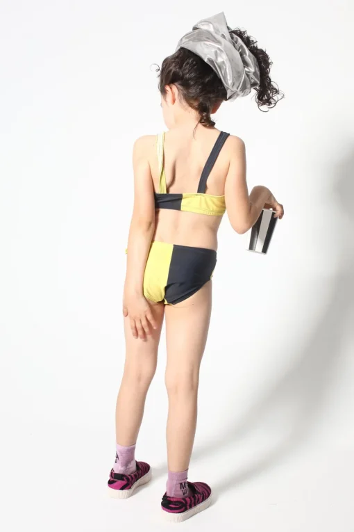 BLACK AND YELLOW SWIMWEAR BIKINI SET