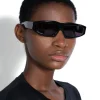 BLACK ANGULAR FRAME SUNGLASSES