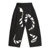 BLACK BALLOON TROUSERS WITH EMBROIDERY