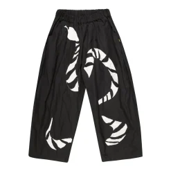BLACK BALLOON TROUSERS WITH EMBROIDERY