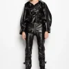 BLACK BIKER LEATHER TROUSERS