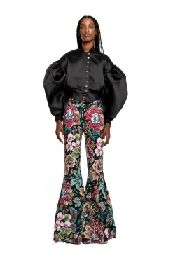 BLACK BOMBER JACKET WITH PUFF SLEEVES