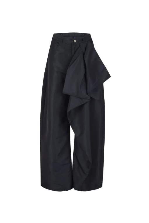 BLACK BOYFRIEND TROUSERS WITH BOW