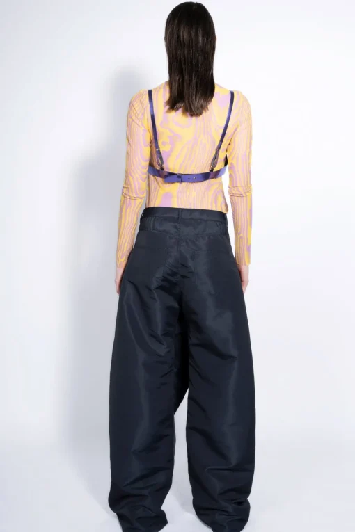 BLACK BOYFRIEND TROUSERS WITH BOW