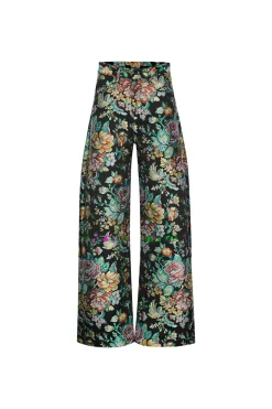 BLACK BROCADE BOYFRIEND TROUSERS