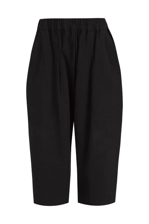 BLACK COTTON LOOSE TROUSERS