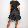 BLACK CROSS WAIST DRAPE T-SHIRT
