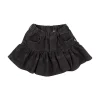 BLACK DENIM SKORT WITH FRILL