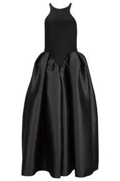 BLACK DRESS WITH TANK TOP SCOOPED