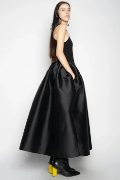 BLACK DRESS WITH TANK TOP SCOOPED