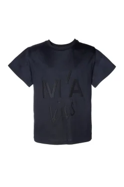 BLACK EMBROIDERED T-SHIRT