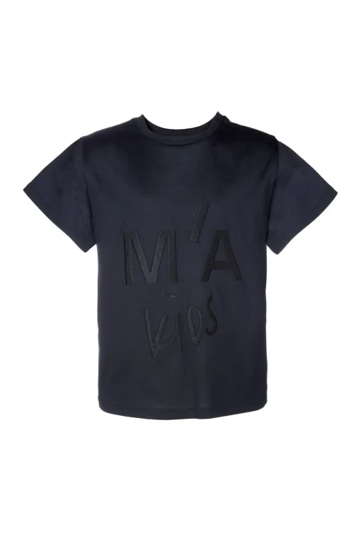 BLACK EMBROIDERED T-SHIRT