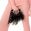 BLACK FEATHER BELT BAG