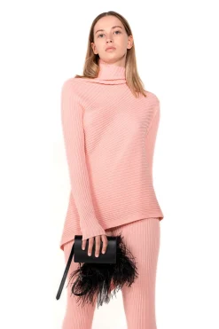 BLACK FEATHER BELT BAG