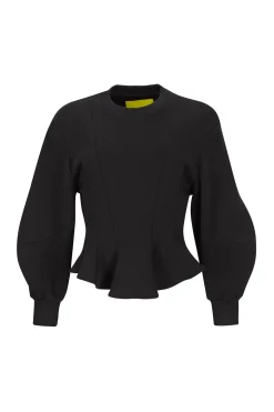 BLACK FRILL SWEATSHIRT