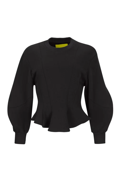 BLACK FRILL SWEATSHIRT
