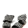 BLACK GINGHAM WRAP SANDAL