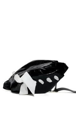 BLACK LEATHER BUM BAG