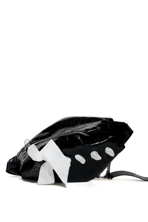 BLACK LEATHER BUM BAG