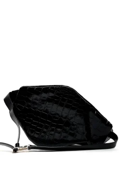 BLACK LEATHER BUM BAG