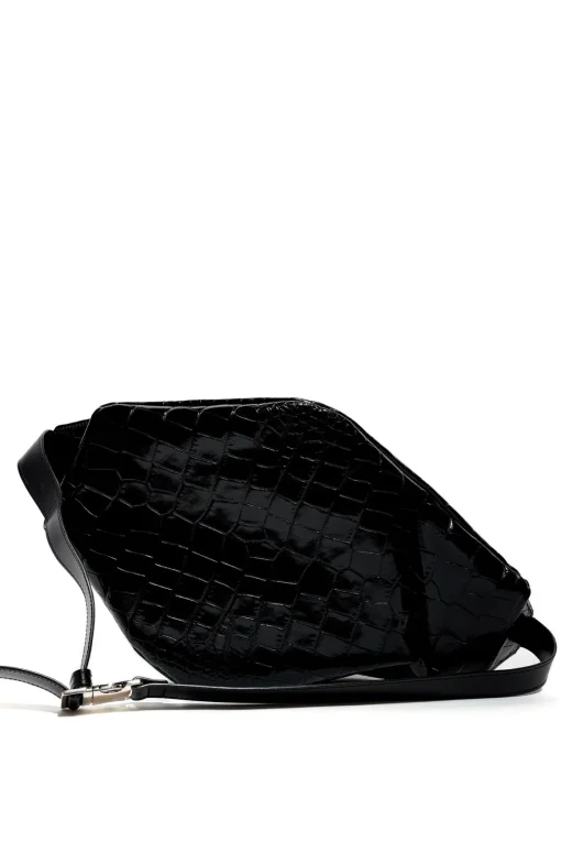 BLACK LEATHER BUM BAG