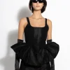 BLACK LUREX FITTED CORSET