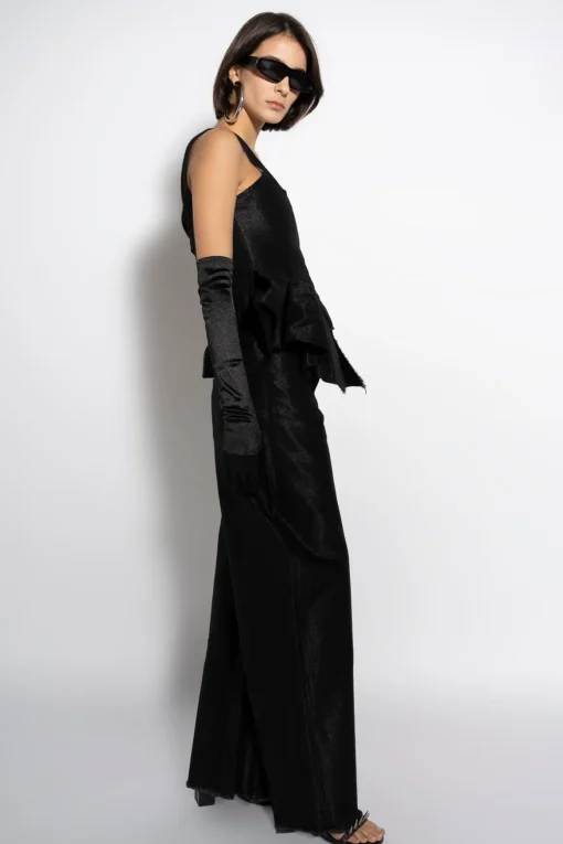 BLACK LUREX FITTED CORSET