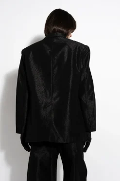 BLACK LUREX OVERSIZED BLAZER