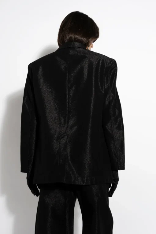 BLACK LUREX OVERSIZED BLAZER