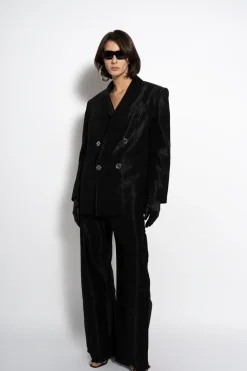 BLACK LUREX OVERSIZED BLAZER