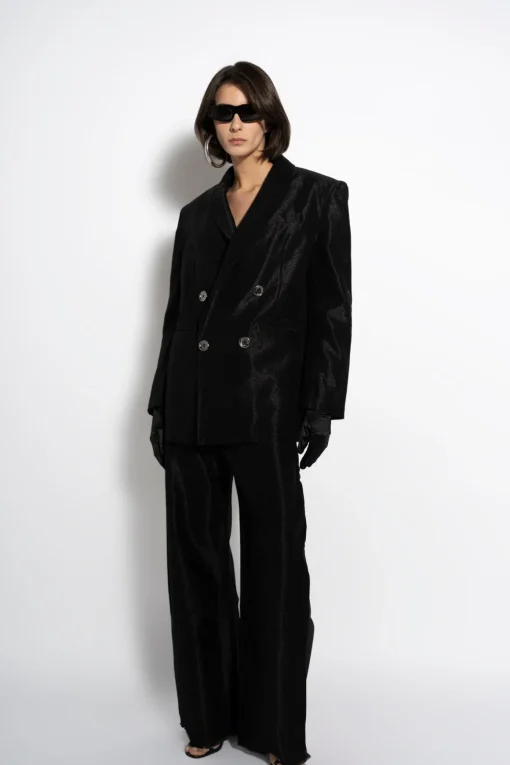 BLACK LUREX OVERSIZED BLAZER