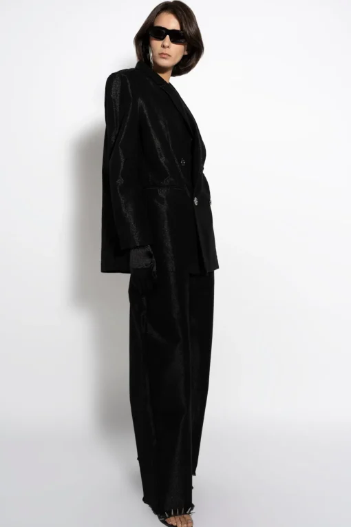 BLACK LUREX OVERSIZED BLAZER