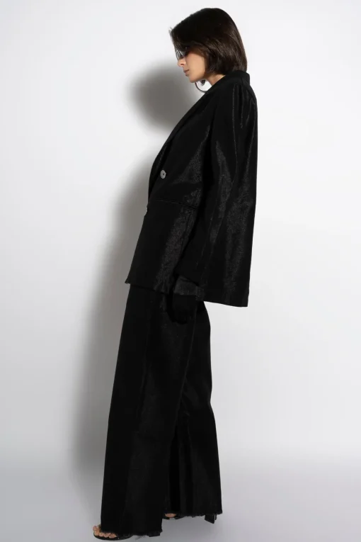 BLACK LUREX OVERSIZED BLAZER