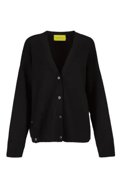 BLACK MERINO DECONSTRUCTED CARDIGAN