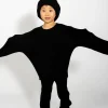 BLACK MERINO KNIT JUMPER