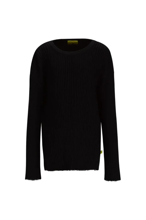 BLACK MERINO KNIT JUMPER