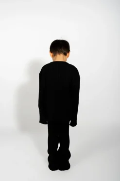 BLACK MERINO KNIT JUMPER