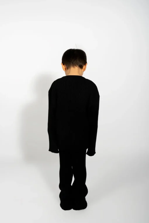 BLACK MERINO KNIT JUMPER